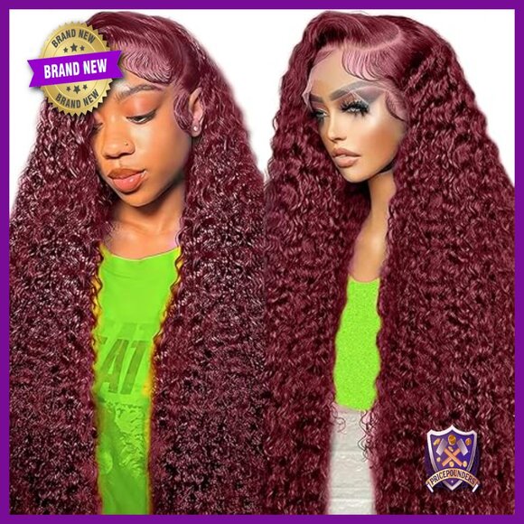 28 Inch Human Hair Lace Front Wig Pre Plucked Deep Wave Glueless main image 6